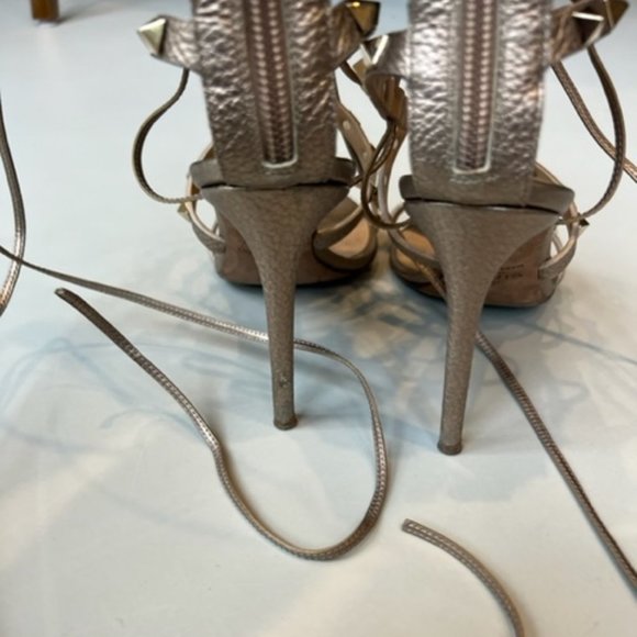 Valentino Rock Stud Leather Lace-Up Gladiator Sandals - Picture 5 of 14